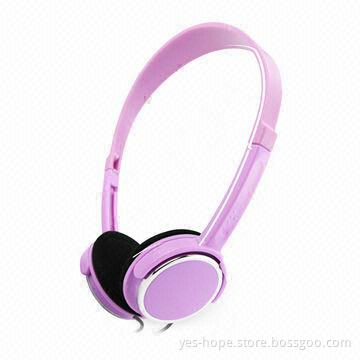 Portable Colorful Headphone with 20 to 20kHz Frequency Response, 40mW Maximum Input Power